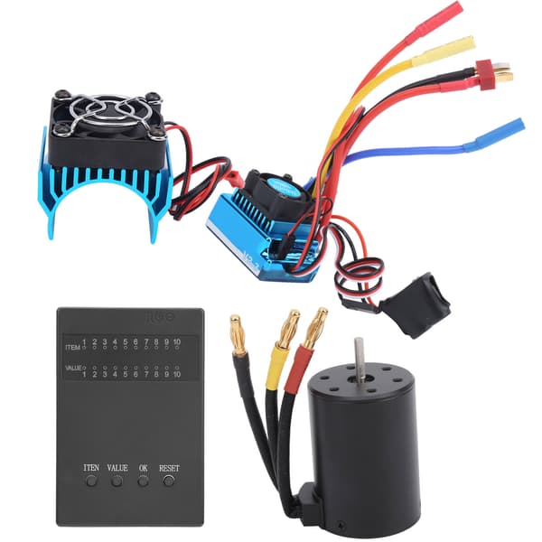 3650 Motor 2300KV 120A Borstlös ESC Programkort Kylfläns Set för 1 10 RC Bil