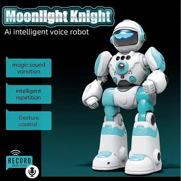 Intelligent stemmerobot gestus fjernkontroll programmering musikk dansende barn elektrisk leketøyrobotmodell blue