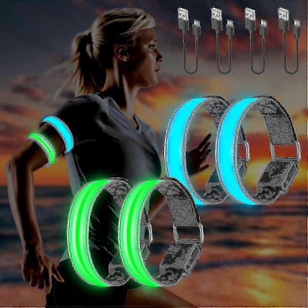 Pakke USB Genopladelige LED Lys Armbånd, Reflekterende Løbearmbånd
