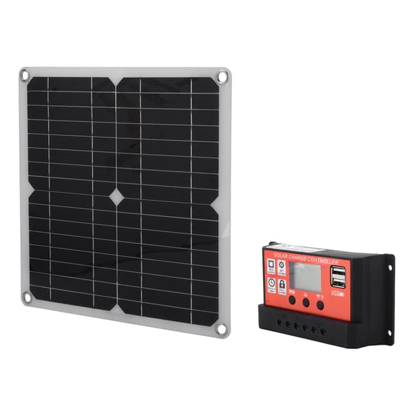15W Solcellepanel Dobbel USB DC-utgang 100A Kontroller Batterilader for Bil Båt Oransje