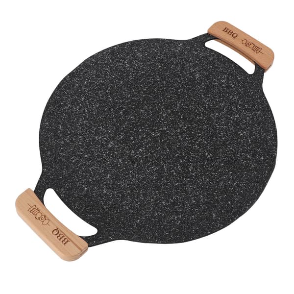 Rund Metall Nonstick BBQ Grillpanne Multifunksjonell Utendørs Camping Grillplate