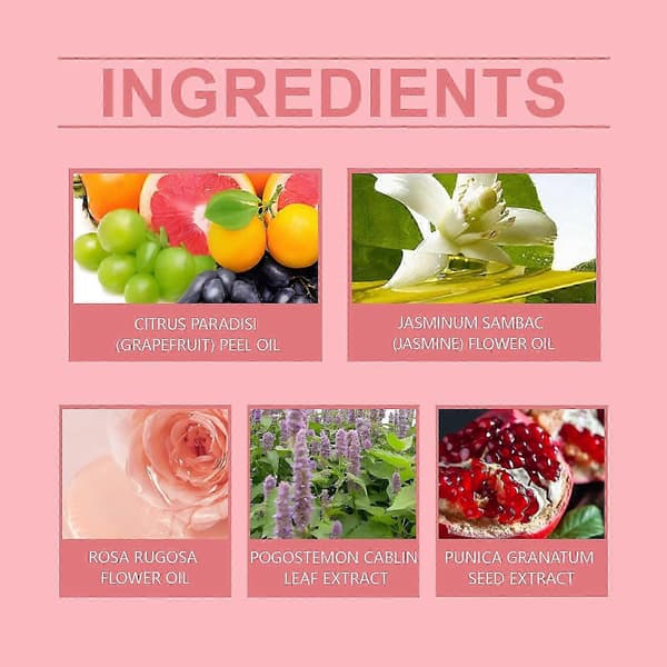 Rose Body Roll Parfym Långvarig Naturlig Doft med Ros & Grapefrukt
