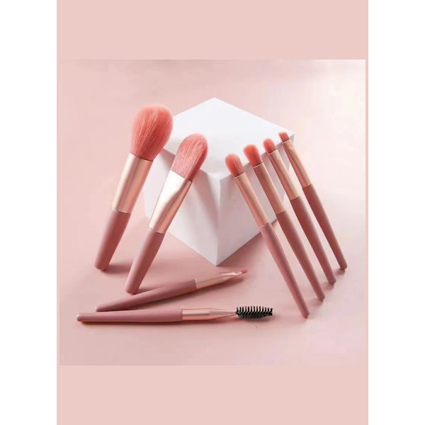 【DENGTU】8 bärbara mini sminkborstar rosa