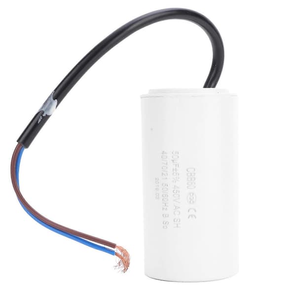 CBB60 Motorstartkondensator 450V 50uF Mikrofarad Kondensator Ledning