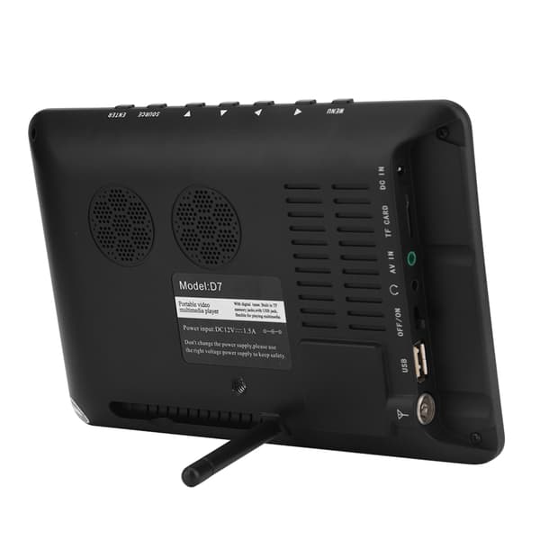 Bærbar 7 tommer HD Digital Analog TV til Hjem og Bil EU Stik