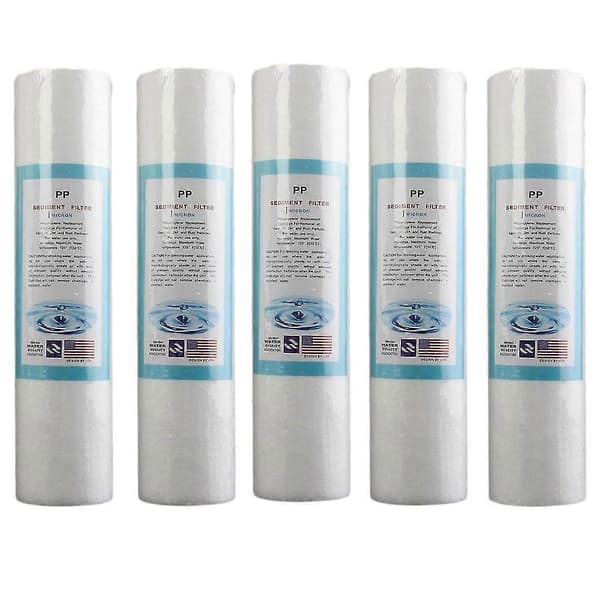 5 stk. udskiftningsvandssedimentfiltre (5 mikrometer) 2,5\" X 10\" patroner