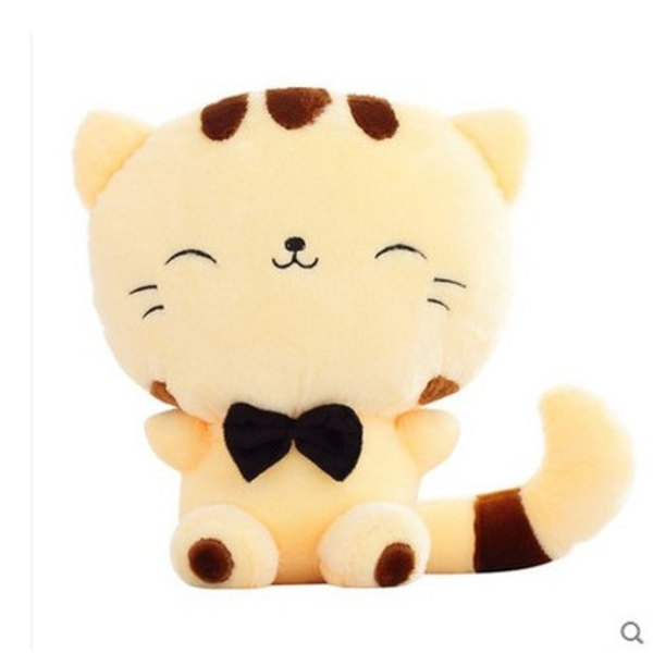 Big Face Cat Plyschleksaksdocka Yellow 35cm