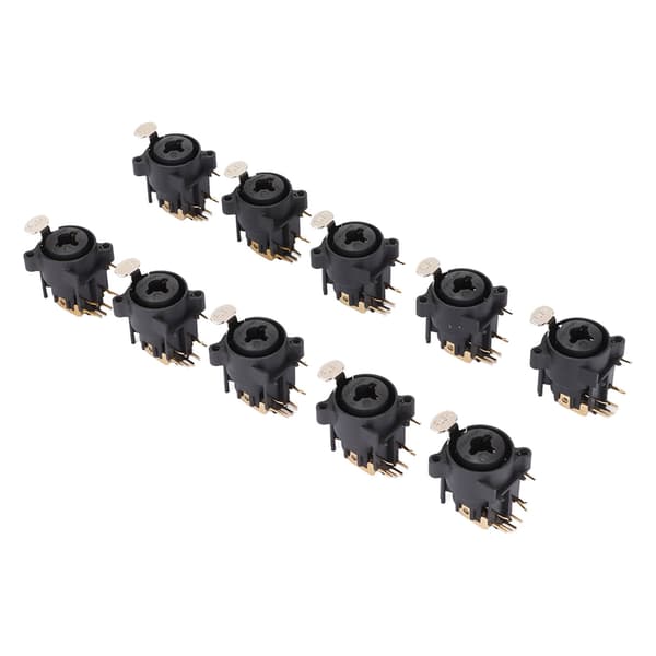 10stk XLR Hona Jack Socket Kontakt 6.5mm Panelmontering för AV-utrustning Bilhögtalare Mediaspelare