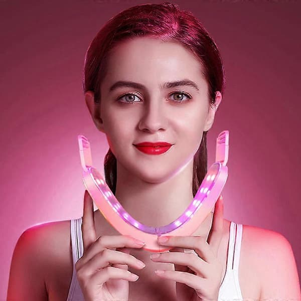 Massager Ansiktslyft LED Fotonterapi Ansiktsbantning Vibration Dubbelhaka V-lyft Ansiktsvit[dt]