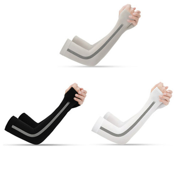 3 par med is-silke arm sleeves for solbeskyttelse og kjølende kompresjon, perfekt for utendørsaktiviteter om sommeren, egnet for menn og kvinner