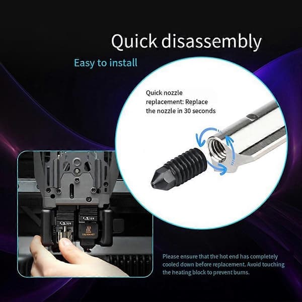 3 STK 0,4 mm Dyse Hot End til Bambu Lab P2S/X2D/H2D/H2S/H2C A1/A1 Mini Hotend 3D Printer Dele Udskiftningsdyse