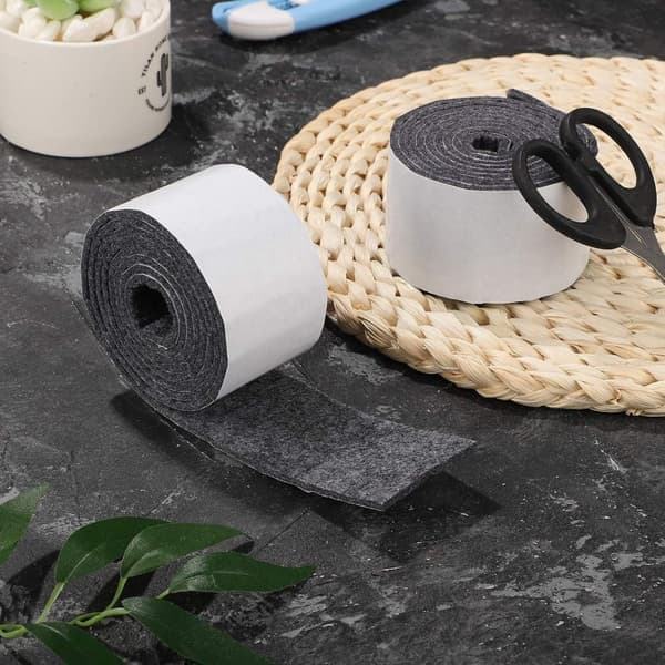 Filtmatta - Självhäftande Filttejp - Mörkgrå - 2-pack - 5cm*0.3cm*100cm[dt]