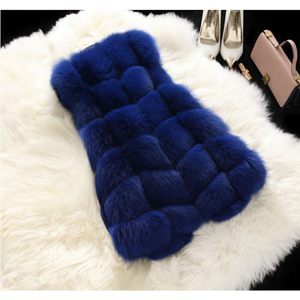 LadieWinteVesFuJackeFauFuJackeAutumBlazer sapphirblue L