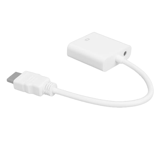 HDMI til VGA Adapterkabel til Computer Laptop Skærm Projektor Hvid
