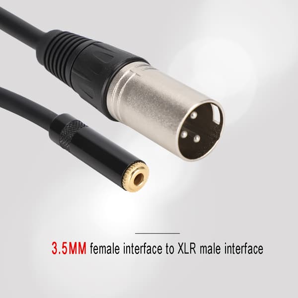 3,5 mm hun til XLR han zinklegering lydadapterkabel patchledning
