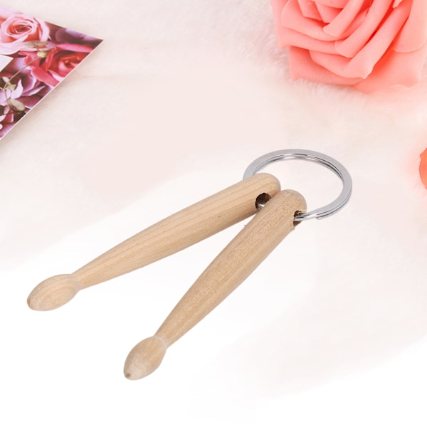 Lätt Nyckelring med Trumstock av Bokträ – Charmig Väskaccessoar