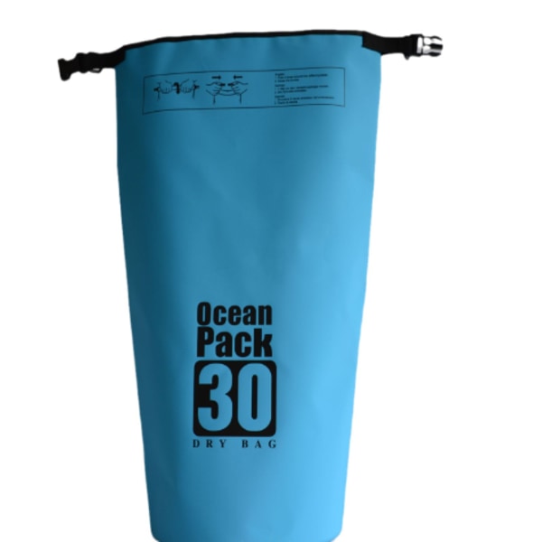 PVC ulkoilma uima- vedenpitävä laukku rantakassi 30L Sky Blue