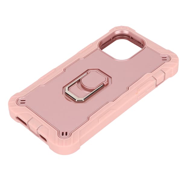 Ripebestandig Armor Stand-deksel for iPhone 13 Pro Max Rosa Gull