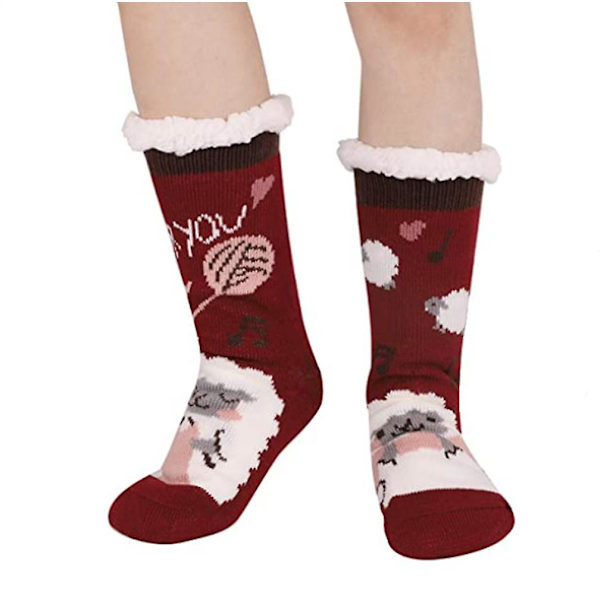 Kvinnor Vinter Thermal Slipper Strumpor Fuzzy Warm Home Sleep Socks