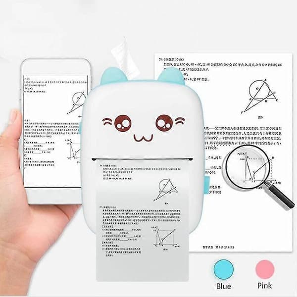 Mini Printer Termisk Printer Foto Billede Etiket Bluetooth Printer Til Mobiltelefon PINK