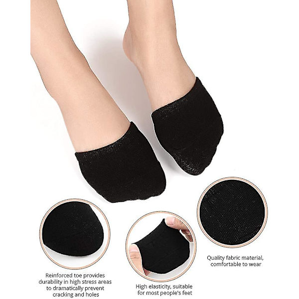8 Par Toe Topper Liner Half Socks Sömlösa damstrumpor