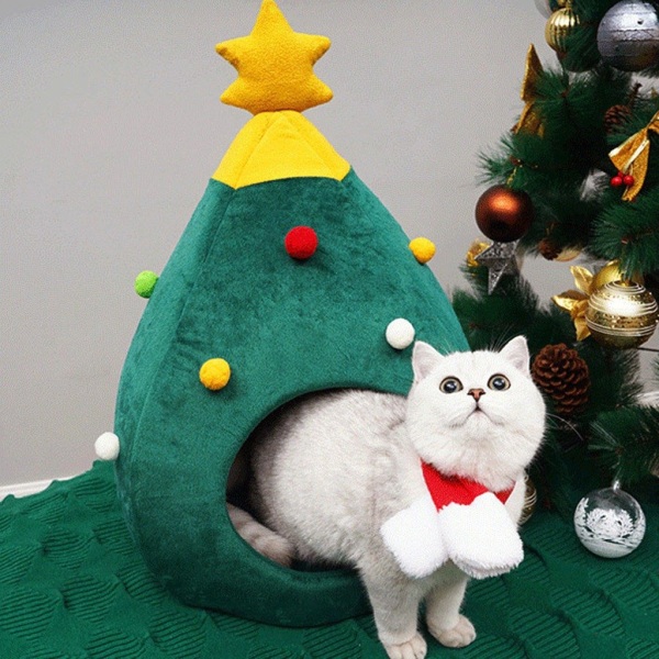 Mysig varm julgran kattsäng L