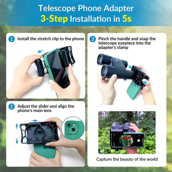 [DT]Universal kikkert mobiltelefonadapter, okularforbindelse, teleskop mobiltelefonholder
