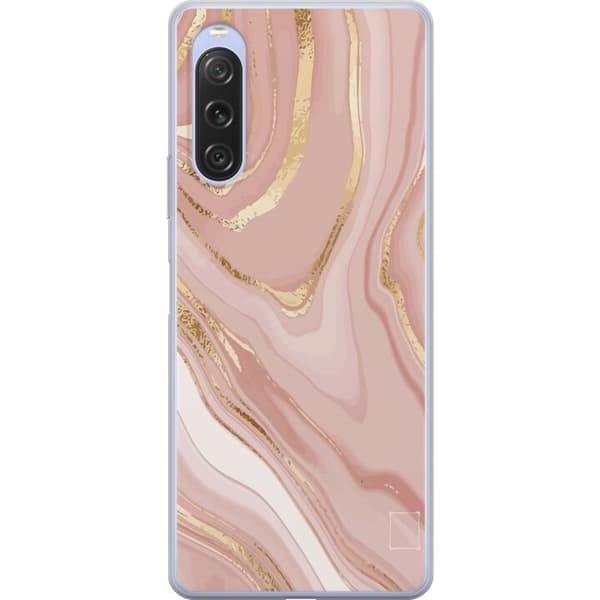 Kompatibelt mobilskal för Sony Xperia 10 V Marmor Rosa Mobildeksel