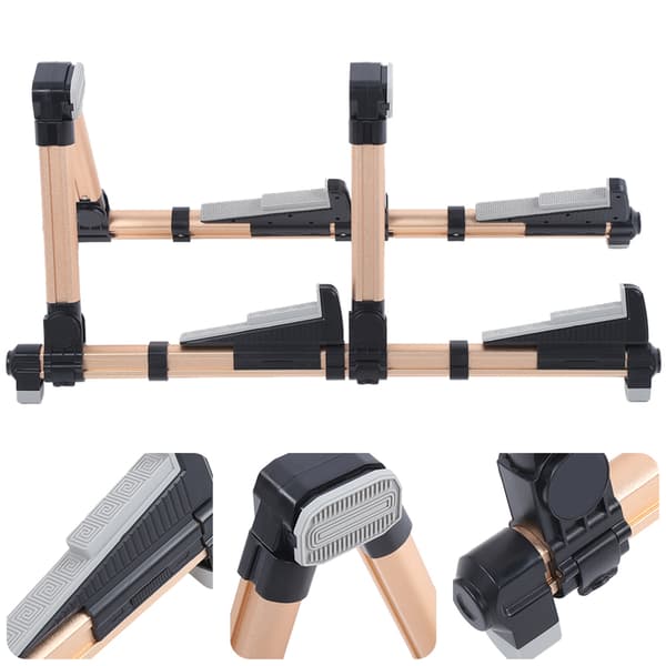 Dubbelt Vertikalt Hopfällbart Gitarrställ Universal Ukulele Bas Golv Rad Musikinstrument