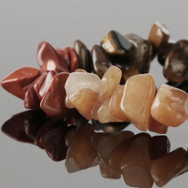 Natursten 7-chakra Chip Beads Healing Crystal Armband