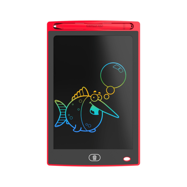 Digitalt tegnebrett for barn - Praktisk LCD, 8,5" nettbrett + penn Rød+fargehåndskrift Red+color 8.5 inches
