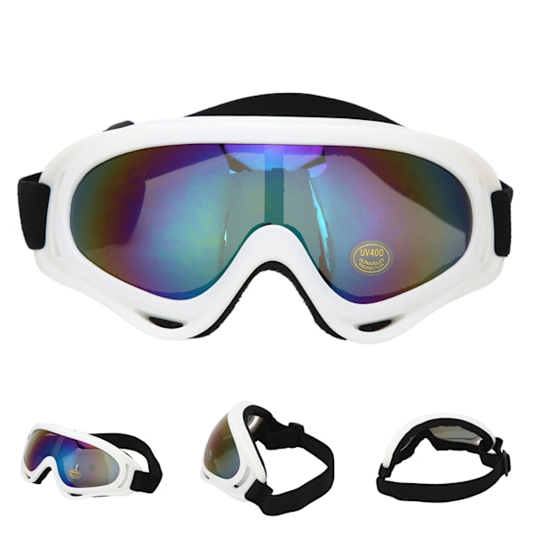 Barnegoggles for ski med anti-tåke, dobbeltlags vindtett og UV-bestandig funksjoner for snøsporter White