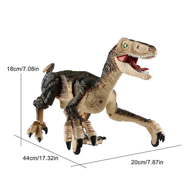 Fjernkontroll Dinosaurleker 2.4g Rist Hode Hale Elektronisk Kjæledyr Simulering Leketøy gray
