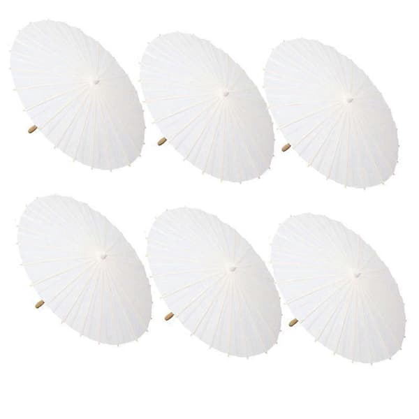 6 STK Papirparasol Bryllupsparaply Festgave 60cm