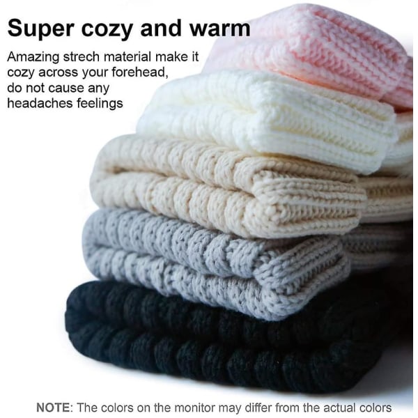 Dam Vinter Dubbel Pom Pom Beanie Fleece Fodrad Bobble Hat