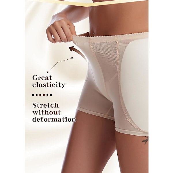 Vadderade sömlösa Shapewear Hip Enhancer Underkläder Shaper Shorts Beige 3XL
