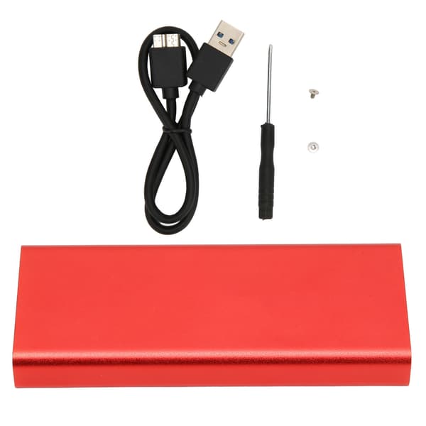 MSATA til USB 3.0 SSD Kabinett Adapter 6Gbps Slank Design Varmeavledning Rød PC-kasse