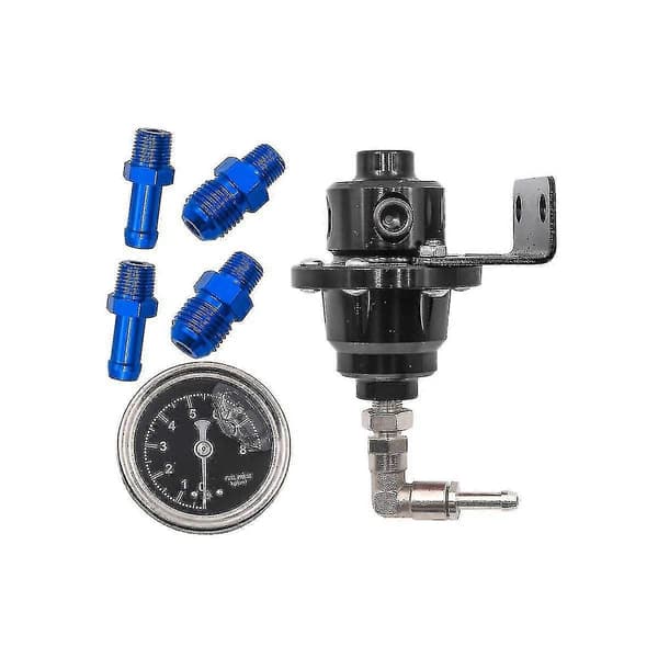 Justerbar bränsletrycksregulator Bränsleförstärkare Universal tryckregulator med tryckmätare Biltillbehör