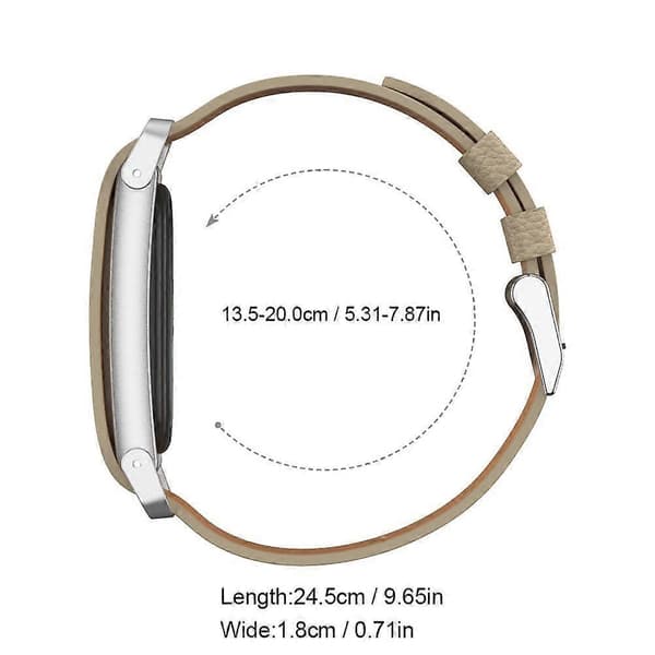 Litchi-läderarmband för Google Fitbit Air, Single Loop premium-läderrem med skjutbar metallram Black