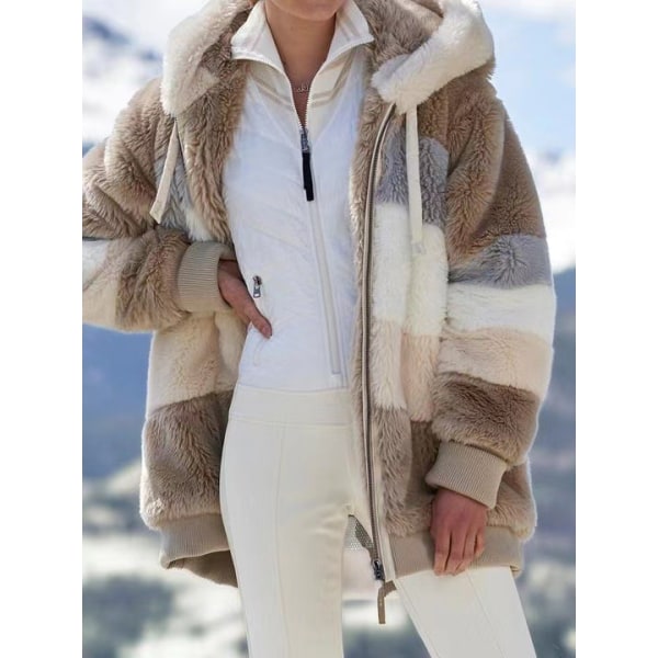 Huva DrawstrinCoaPaneColoZiPufJacket khaki M