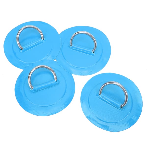 4-pakning oppblåsbar båt D-ring pute patch PVC slitesterk marine rustfritt stål spenne blå