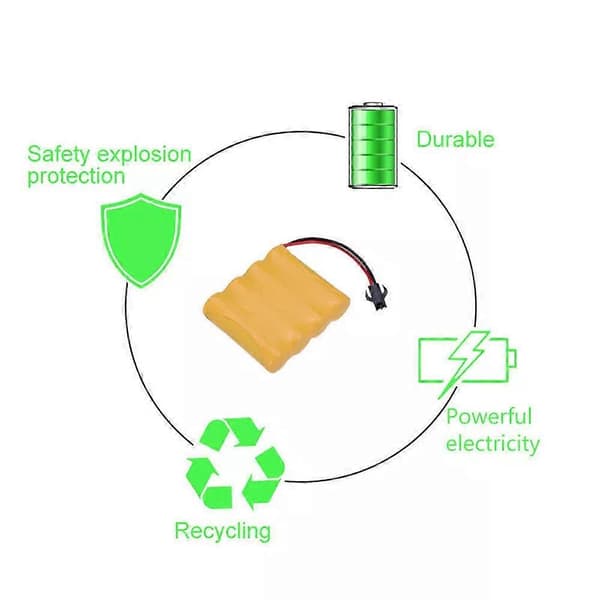 2X 4,8V 700mAh Ni-Cd AA Batteripakke Oppladbart Batteri SM-2P Plugg RC Bil