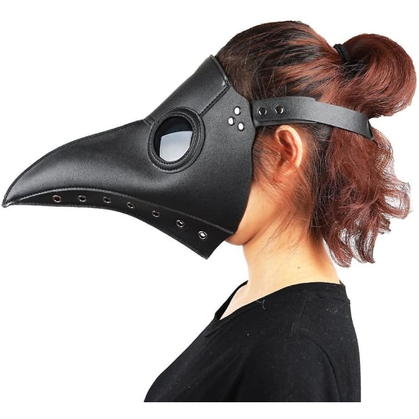 Plague Doctor Halloween rekvisita Steampunk Retro Läder Fågelmask