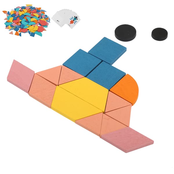 Geometrisk Form Trepuslespillblokker Pedagogisk Leke