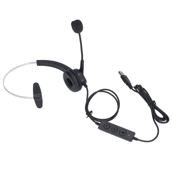 Ergonomisk kablet headset med støyreduksjon for kundeservice, telesalg og hjemmekontor