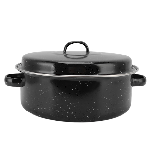 Husholdnings stegepande med sort plettet finish, non-stick grillgryde med låg, ideel til stegte søde kartofler og kastanjer, 28 cm jernlåg