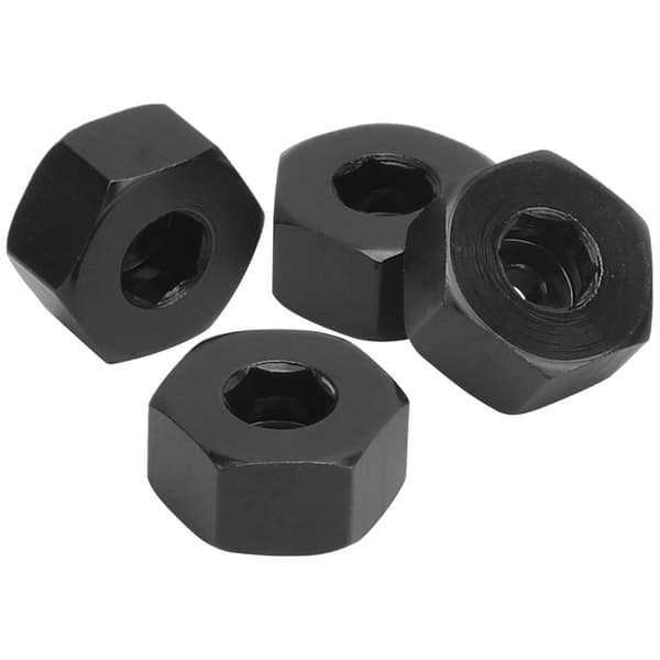4 stk. 5mm til 12mm Kombinationshjulnavs-Hex-Adapter Tilbehør til WPL D12 1/10 RC Lastbiler Sort