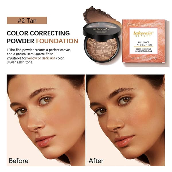 Bagte Matte Foundation Makeup Lysner, Dækkende Pudder Foundation Makeup Cover