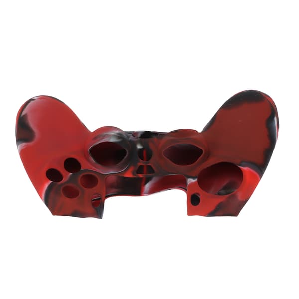 PS4 Controller Silikonfodral Halkfritt Skyddande Greppskydd med 1 Par Tumgrepp Kamouflage Röd