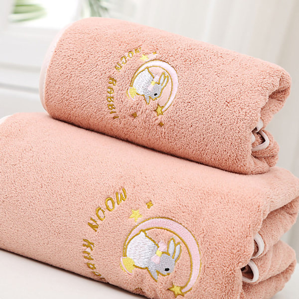 Mjuk Badhandduk i Korallfleece - Tjock, Absorberande Duschhandduk för Hem och Strand i Rosa